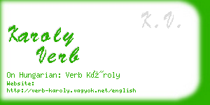 karoly verb business card